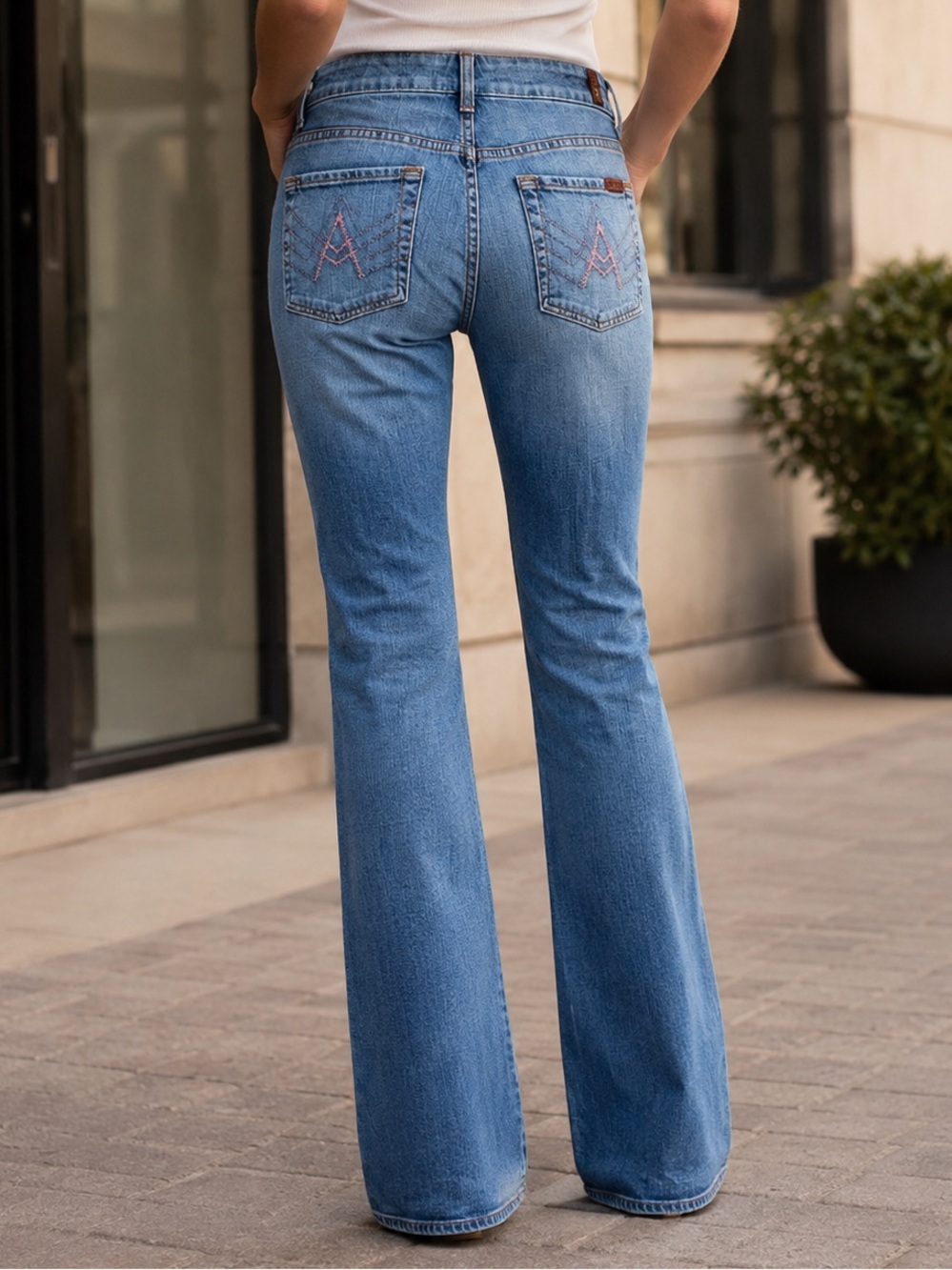 7 For All Mankind Pink A Pocket Bootcut Jeans Size 29 7FAM